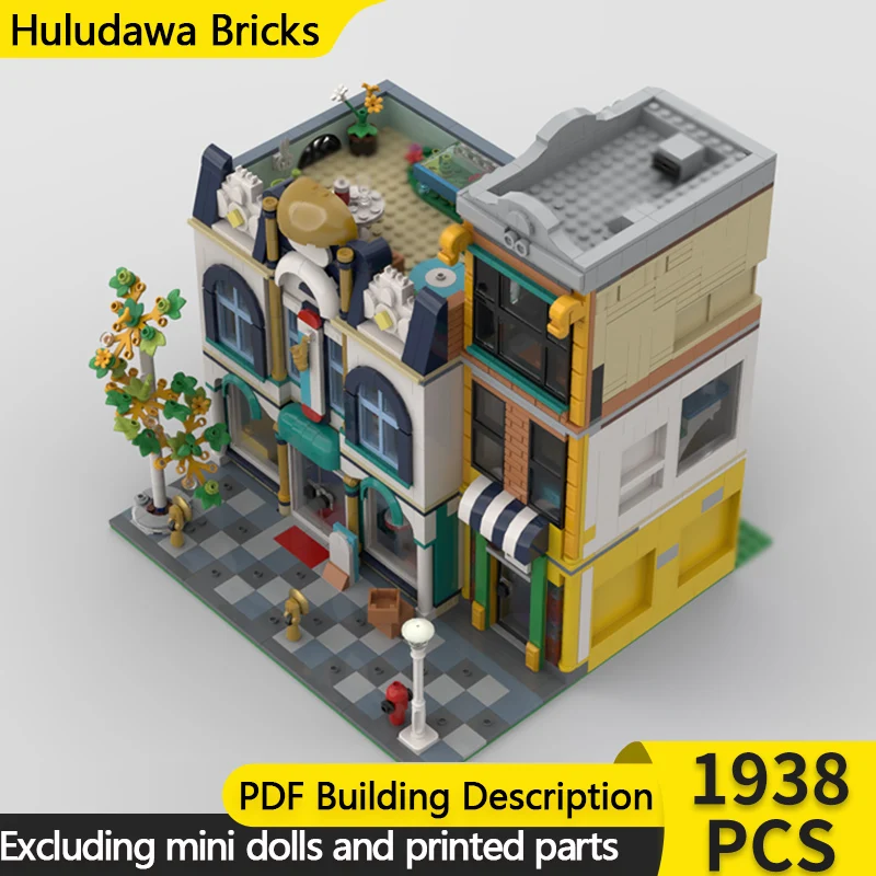 

Модель City Street View MOC, строительные кирпичи, центр радиостанции, модульная технология, детские праздничные подарки, сборные игрушки, костюм