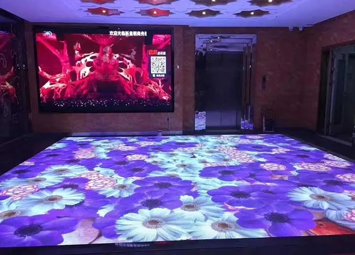 P3.91 Indoor Creative Interactive Floor Tile Screen Led Display For Mall Hotel Events