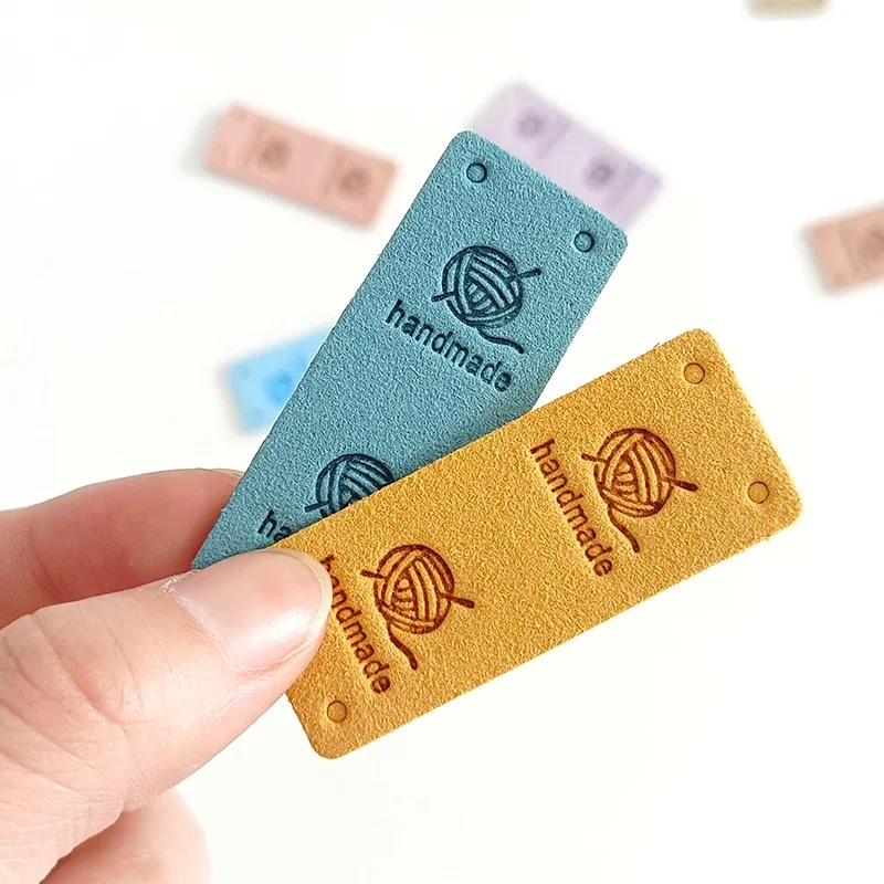 25/50pcs PU Leather Labels Tags Small Handmade Labels DIY Clothes Hats Bags Hand Made Label Sewing Tags Sewing Accessories Tools