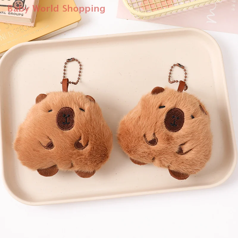 Cute Capybara Squeak Plush Toys Dolls Creative Keychain Backpack Hanging Ornaments Bag Pendant Couple Accessories Birthday Gifts