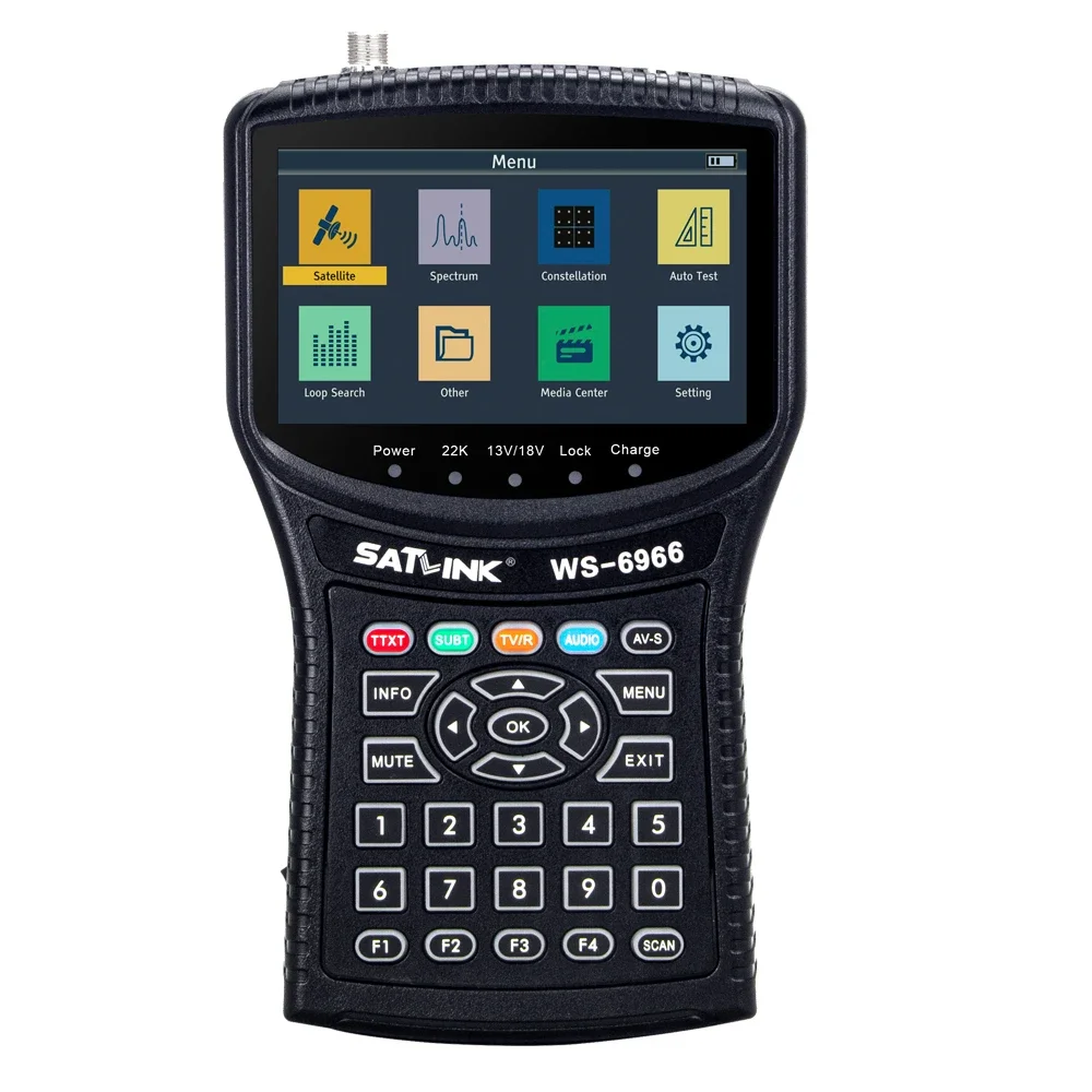 Original Satlink WS-6966 Satellite Finder Meter DVB-S/S2/S2X, MPEG-4 H.264 / H.265(10 Bit) Spectrum Satellite Singnal Finder