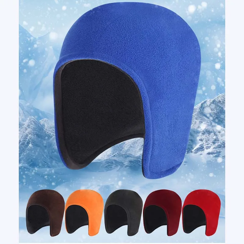 

Warm Winter Cycling Hat Fleece Lined Windproof Ear Protection Cap Double Layer Thick Balaclava Unisex Outdoor Sports Sleeping Ha