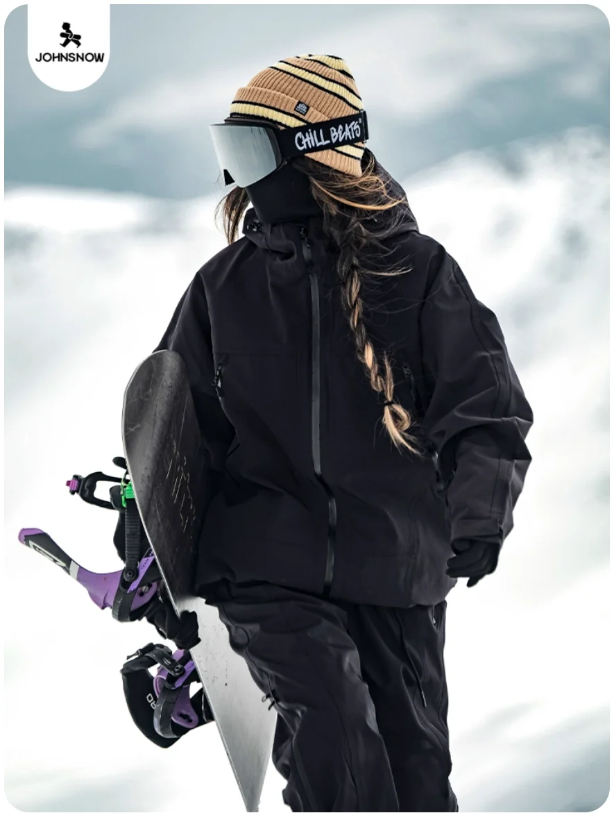 John Snow 2025 Giacca e pantaloni da sci stile americano Cappotto da snowboard termico impermeabile unisex Vestibilità ampia Sport invernali per uomo Donna