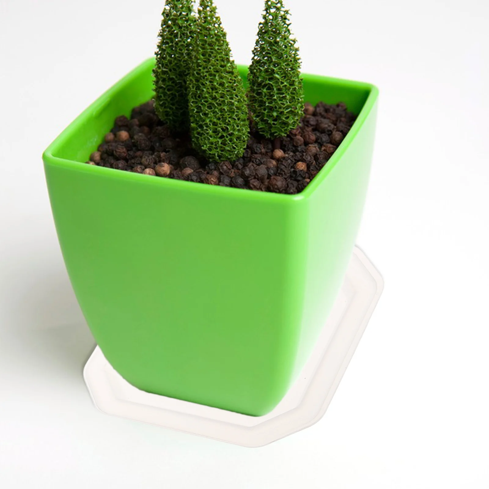 

20PCS Flower Pot Tray Thick Plastic Square Clear Drip Trays for Plants Planter Saucer Semitransparent Breathable