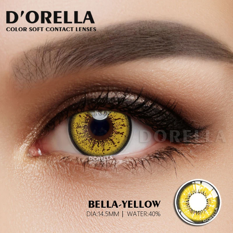 D\'ORELLA 1Pair(2pcs) Coloured Contact Lenses for Eyes Yearly Red Colored Lenses Green Blue Cosmetics Pupils Colored Contact Lens