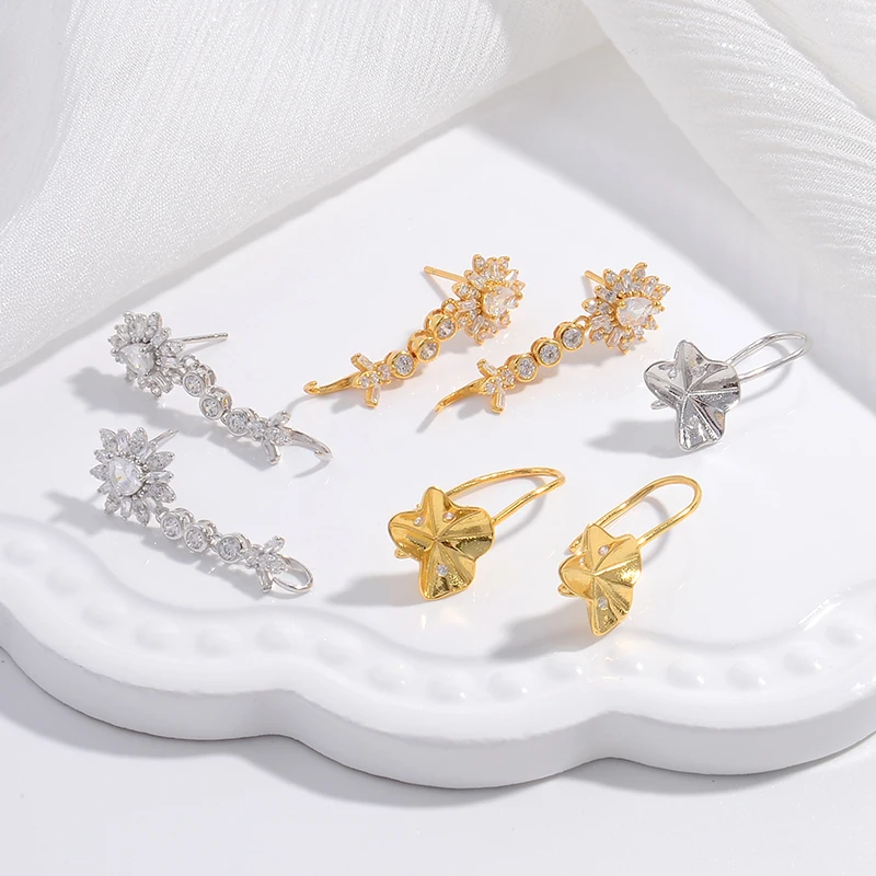 S925 Sterling Silver earring base, vintage luxury female earrings for Party Dating Wedding  SE21