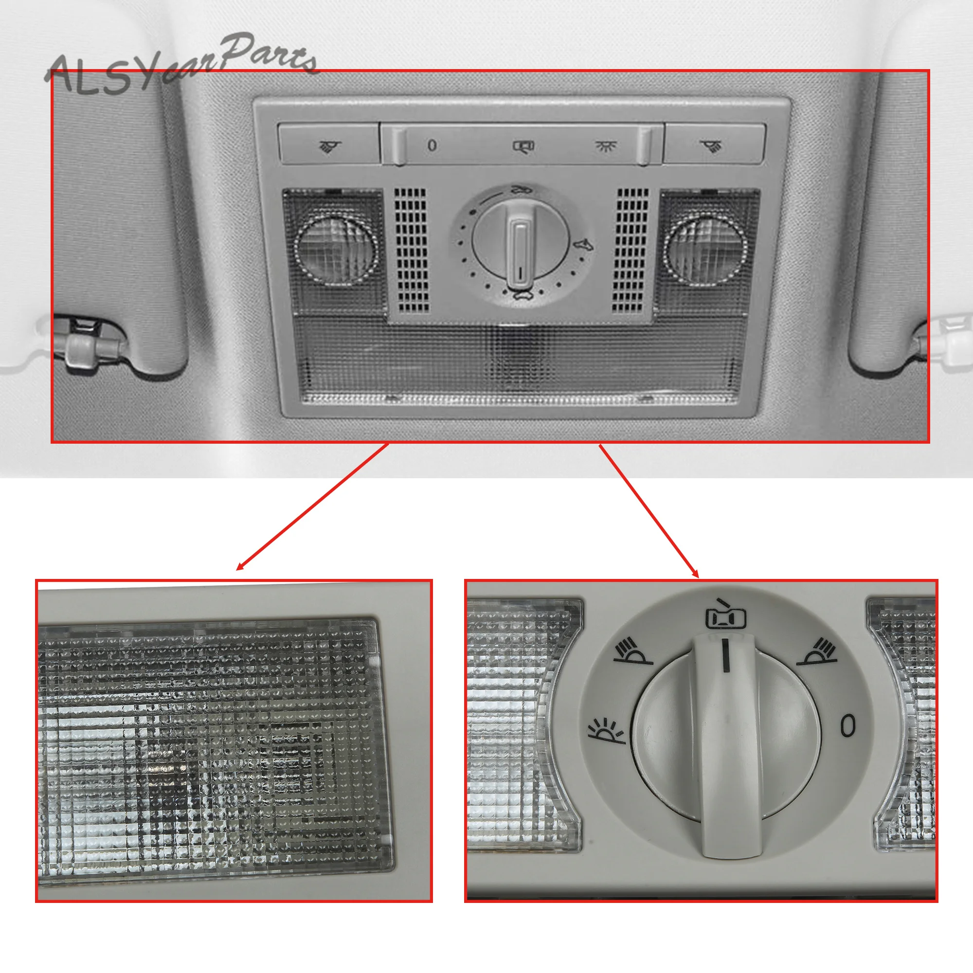 

Interior Lighting Reading Light and Delay Closing Device Front/Rear 6Q0947291AY20 For VW Gol Sharan Touran Skoda Rapid Seat Leon