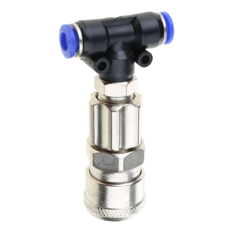 Trucks Three-way Straight Through Joint-Pneumatic Tank-Connector-Pneumatic Fittings Component for Air Blow Guns Trailers