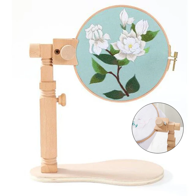 Cerceau Rotatif en Bois pour Broderie, Cadre de Bureau Réglable, Résistant à 360 Degrés, Point de Croix T1, 15/20cm 1