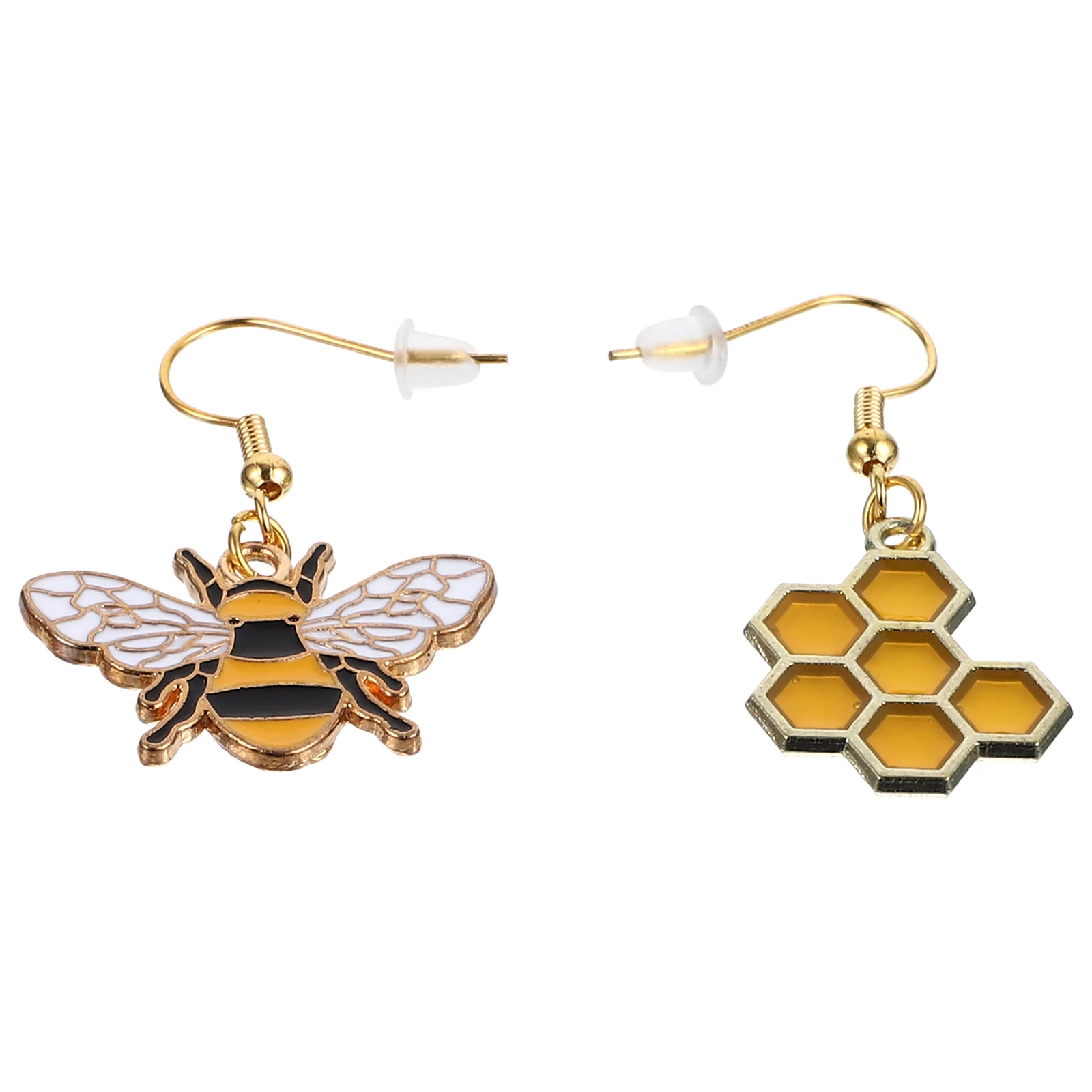 

Honeycomb Bee Earrings Drop Hive Small and Alloy Dangle For Women Miss Locket