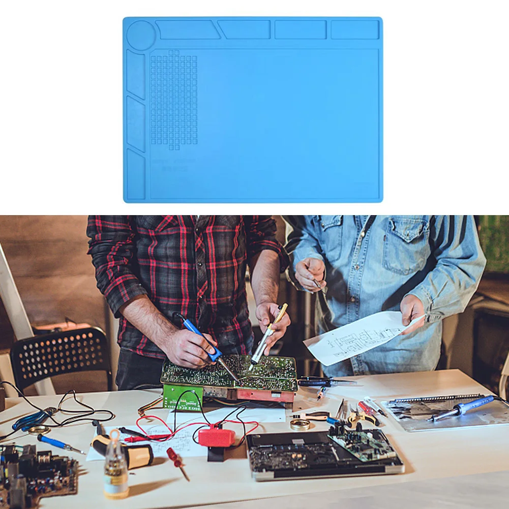 

1pc S-130 Soldering Mat Anti-Static Heat Resistant Work Mat Soldering Station Kit Silicone Pad For Electronics DIY Repair