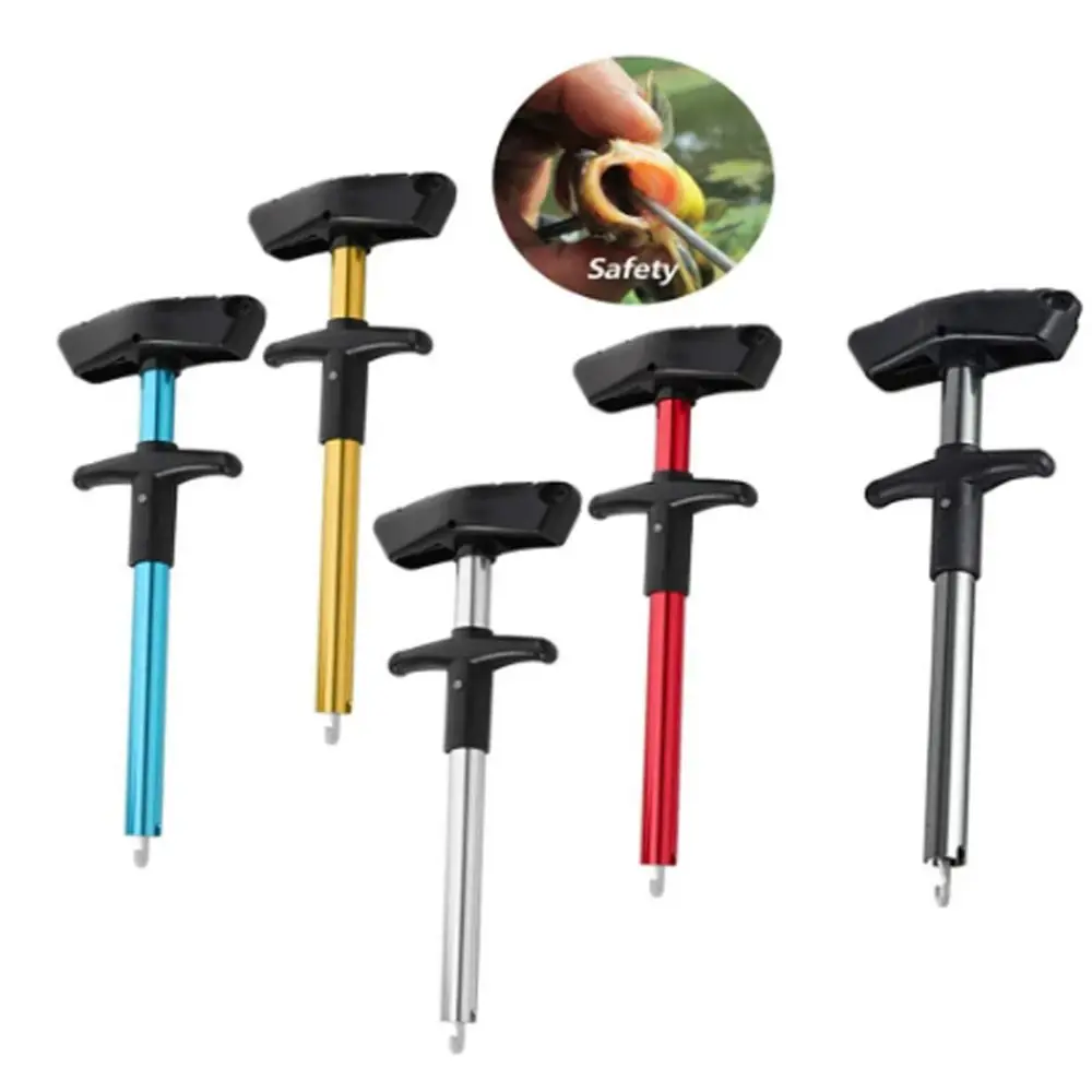 

Squeeze Aluminum Hook Disgorger Aluminum Alloy with Spring Rope Fish Hook Out Extractor Fillet Treatment 5 Colors