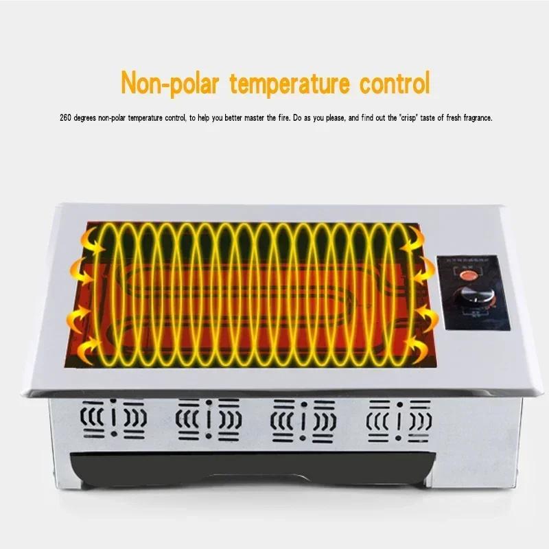 فرن كهربائي منزلي 220 فولت على شكل حرف U فرن كهربائي كوري منزلي غير لاصق لوحة شواء بدون دخاني لوح حديد وعاء شواء