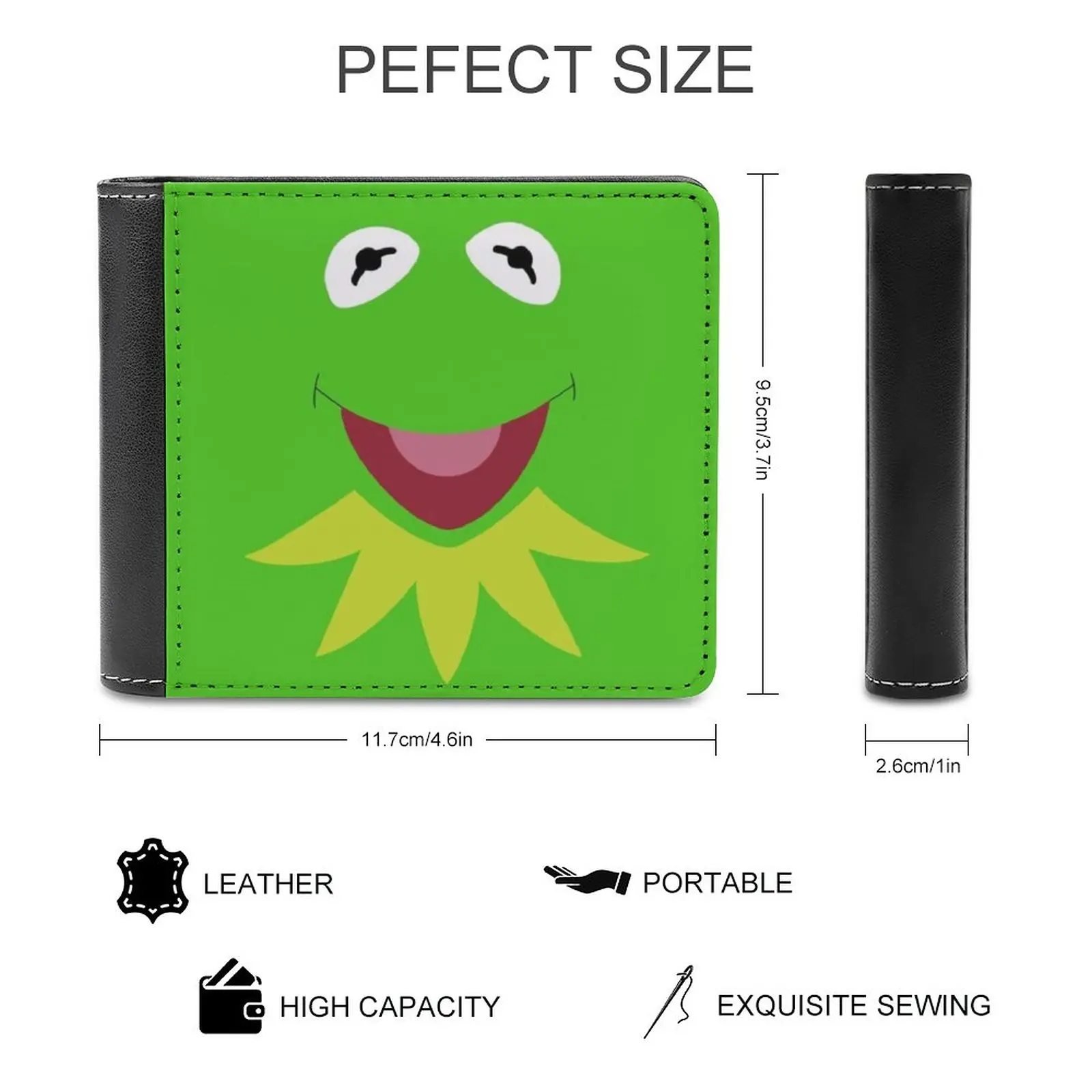 Fashion Credit Card Wallet Leather Wallets Personalized Wallets For Men And Women The Frog The Show Puppet Cartoon Cute Geek