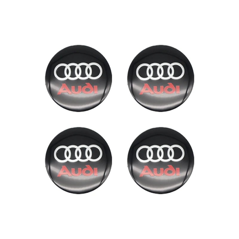 4pcs 56mm 60mm Car Emblem Wheel Center Hub Caps Wheel Badge Sticker For Audi S RS A3 A4 B8 8P 8V B6 A5 A6 C7 Q5 B9 Car Styling