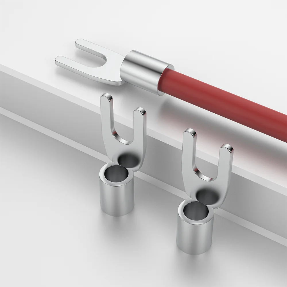 

Viborg PURE SILVER VP202AG VP201AG Power socket installation Connector Pure Silver Y Fork Banana Plug for Power plugs 1PC