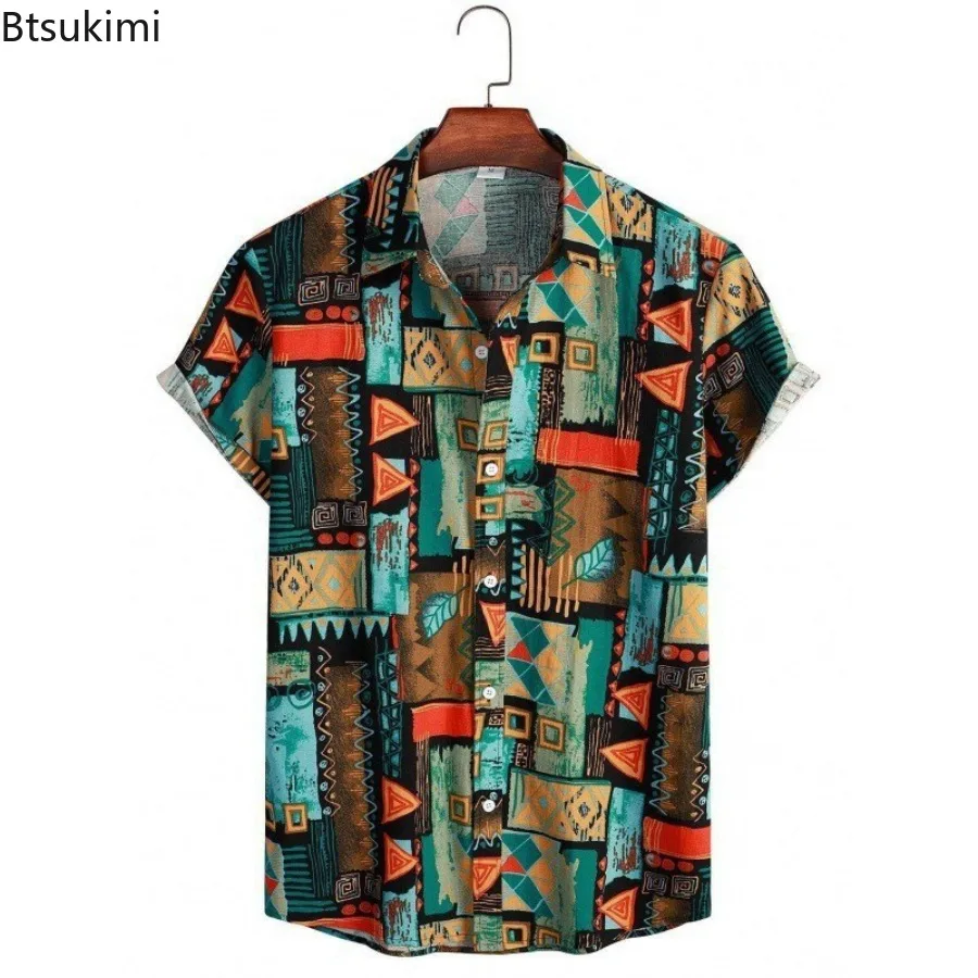 

New 3D Graffiti Blossom Printed Shirts for Men Summer Fashion Streetwear Short Sleeve Tops Men's Hawaiian Casual Vacation Shirts