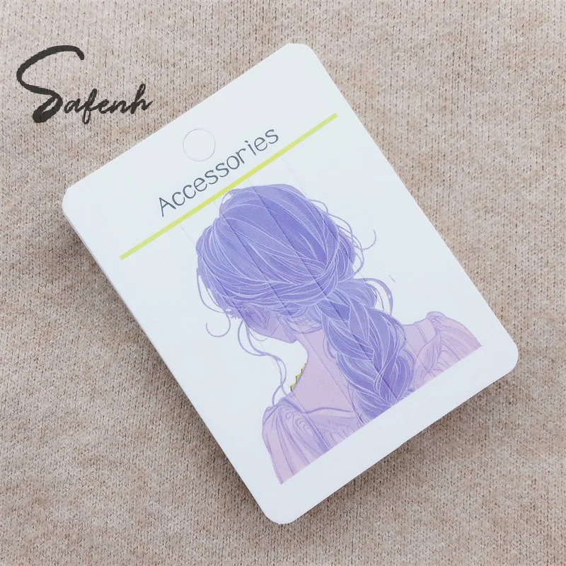 50Pcs Fashion Women Back View Paper Card Hair Accessories Display Card Hair Clip Packaging Card Hair Clip Retail Price Tag