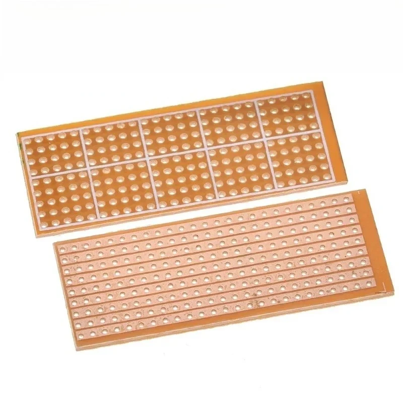 10PCS 2.5*6.4cm Single Side PCB Board Single Row Continuous Hole 2.5*6.4cm Protoboard Universal Experiment Matrix Circuit Board