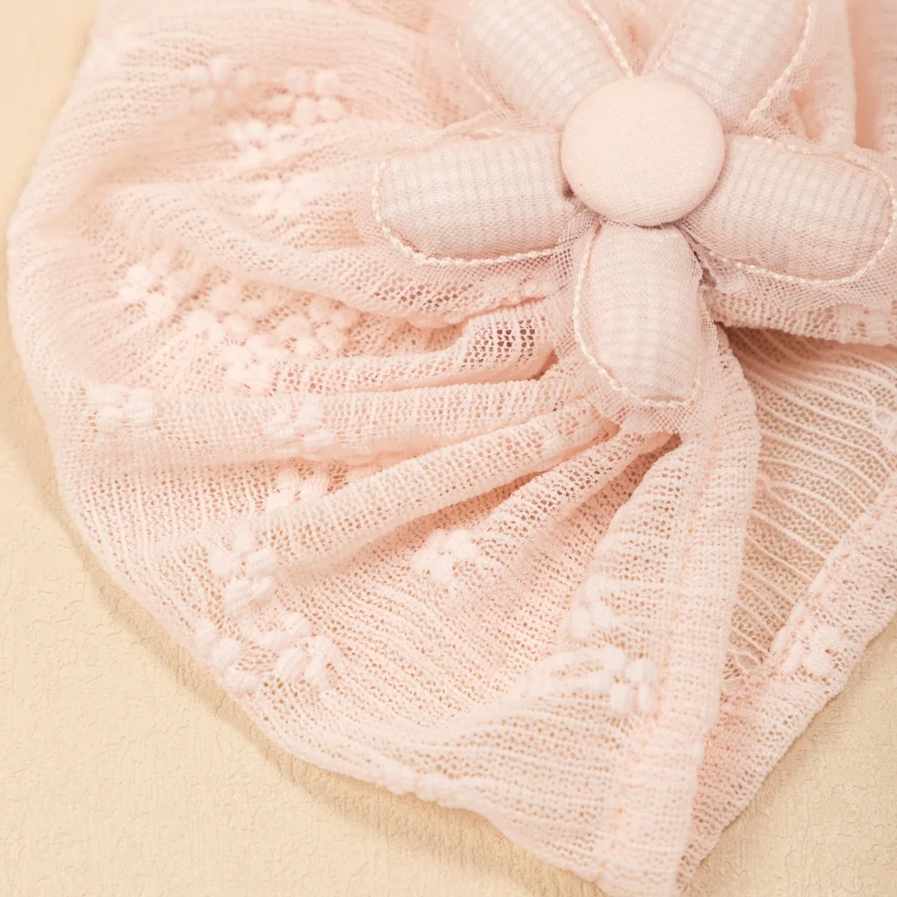 Gorros indios para bebé, turbante de flores, sombrero con lazo para recién nacido, gorros finos de verano para niños, accesorios para el cabello para niñas, accesorios de fotografía, gorros musulmanes