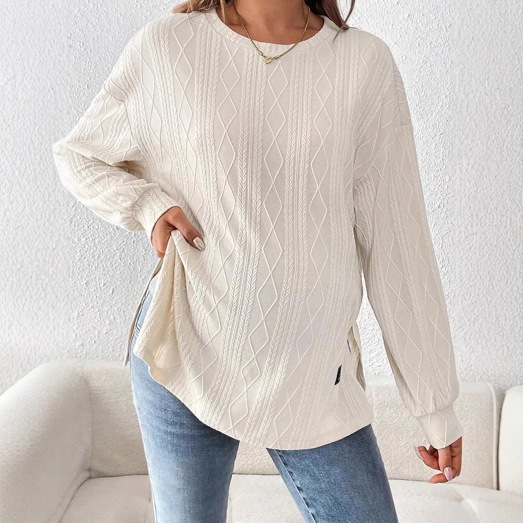 Pregnant Women Clothing Tees Maternity Clothes Pregnant Women Wear Round Neck Long Sleeve Monochrome Daily Leisure T-shirt