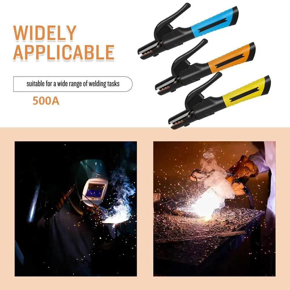 500 A Copper Welding Electrode Holder Heavy Duty Jaw Heat Resistant Welding Pliers Thickened Industrial Stable Current