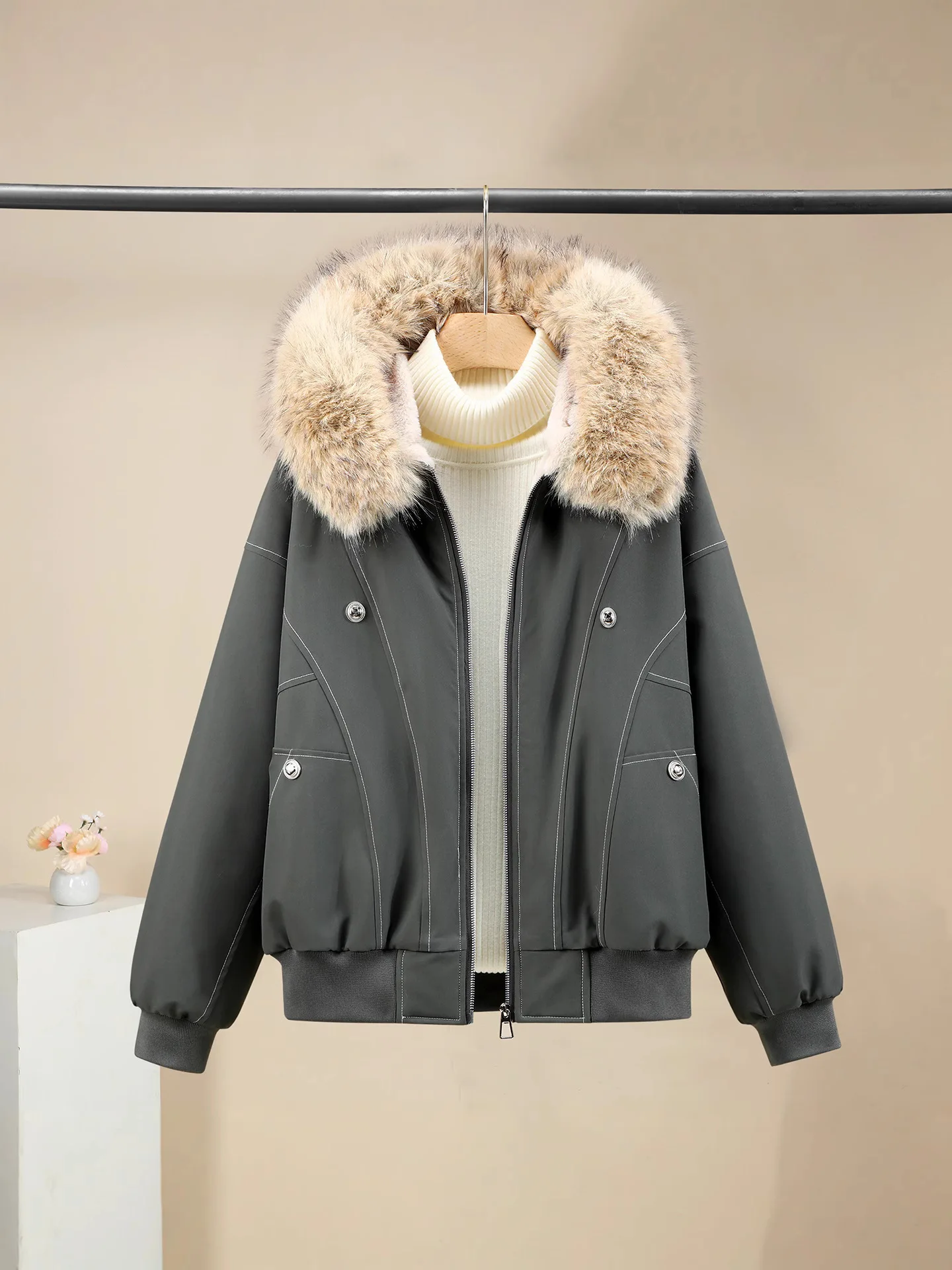 Женская теплая куртка с капюшоном, осенне-зимняя утолщенная однотонная парка в стиле ретро, хлопковое пальто на молнии с длинными рукавами, свободная верхняя одежда