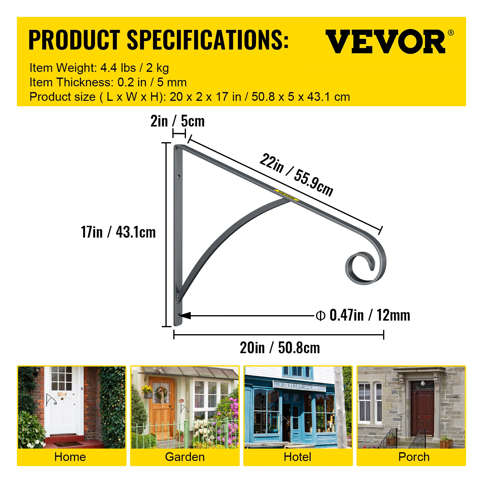 VEVOR Handrail Railing Grab Wrought Iron Gray Post Mount Step Grab Rail For Wall Mounted 1 To 2 Steps Gray Solid Hand Rail Stair