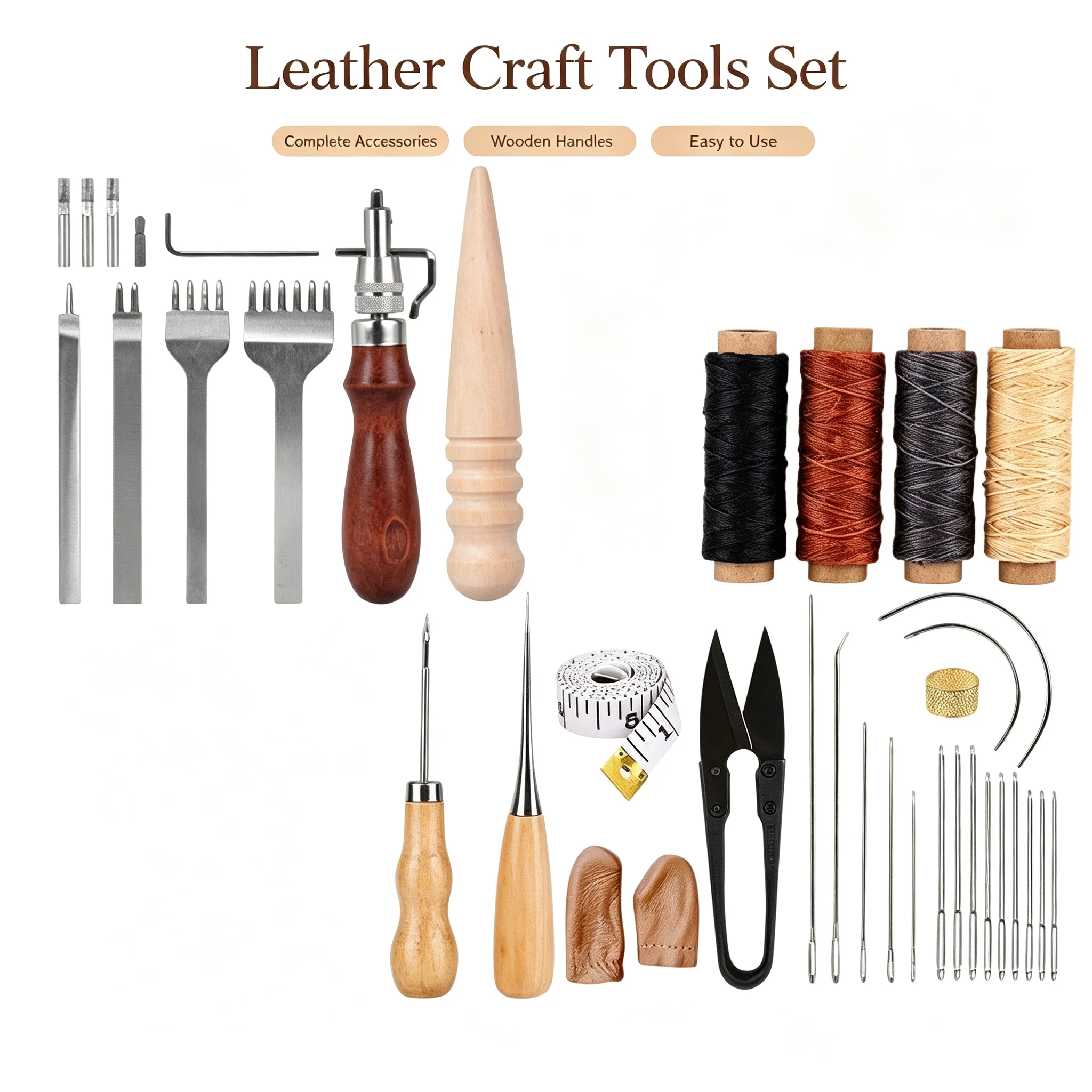 Leatherwork Hand Sewing Needles - Leather Craft Tools Set, DIY Leather