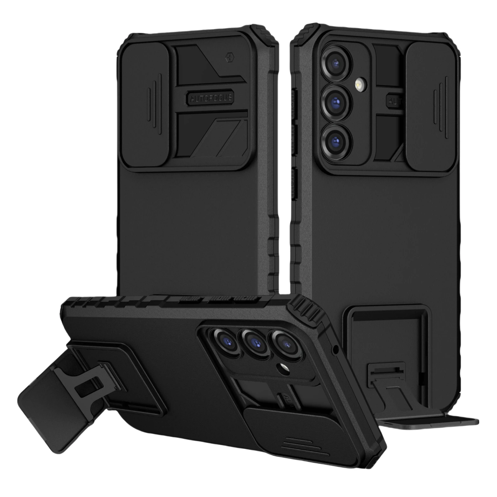 Hard Military Black Armor Case for Samsung Galaxy S24 FE S25 Ultra A16 A15 A14 5G S23 S22 Plus A55 A54 A53 A35 A34 Accessories