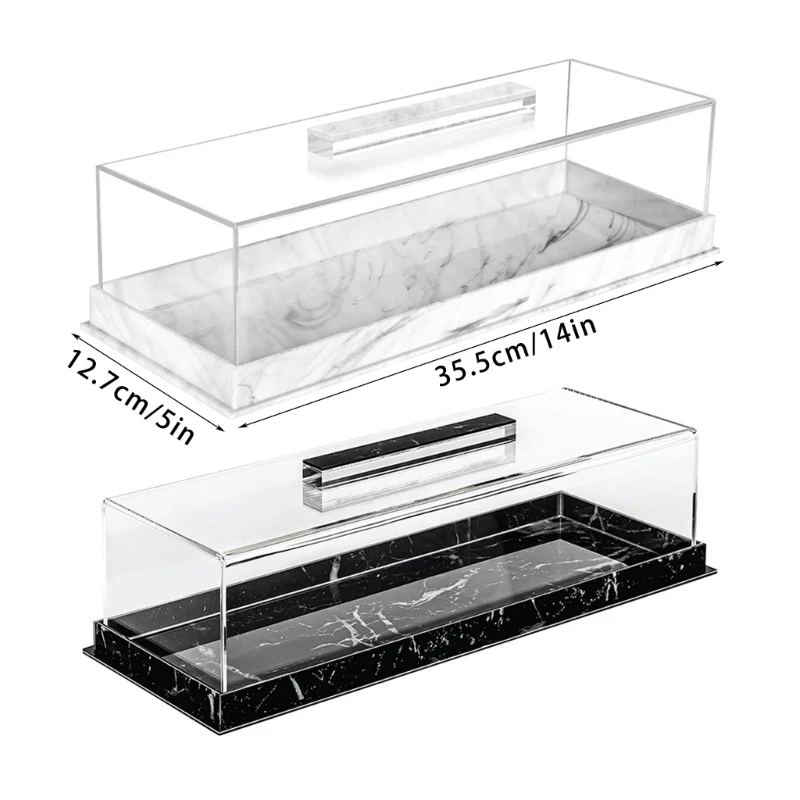 Acrylic Rectangular Cake Display Container Fashion Cake Tray with Cover