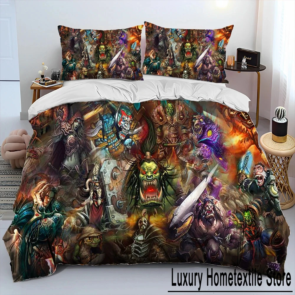 World of Warcraft,WOW ,Game Gamer Comforter Bedding Set,Duvet Cover Bed Set Quilt Cover Pillowcase,king Queen Size Bedding Set