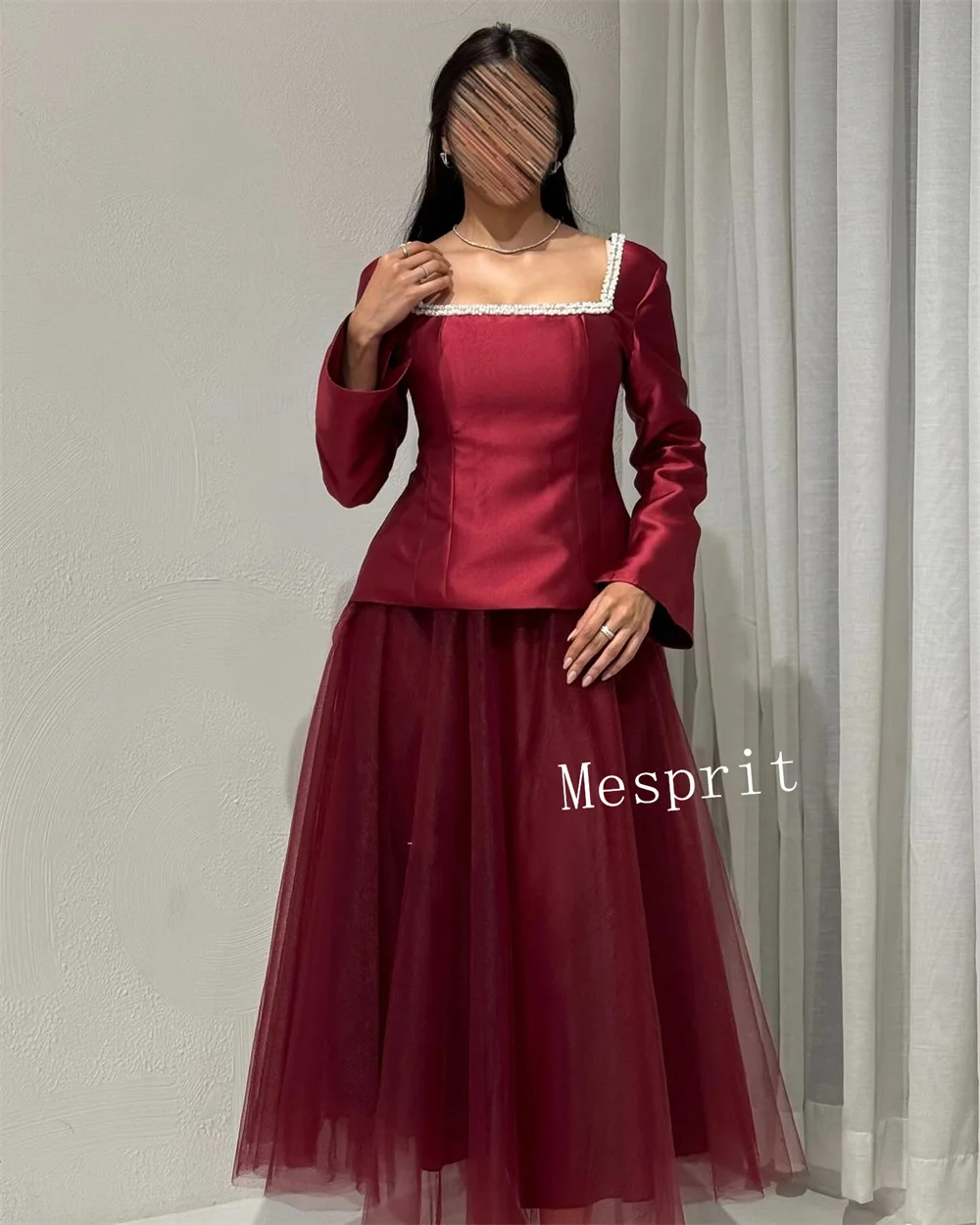 Customized Formal Charmeuse Pleat A-line Square Neck Long Dresses Bespoke Occasion Cocktail High Quality Simple