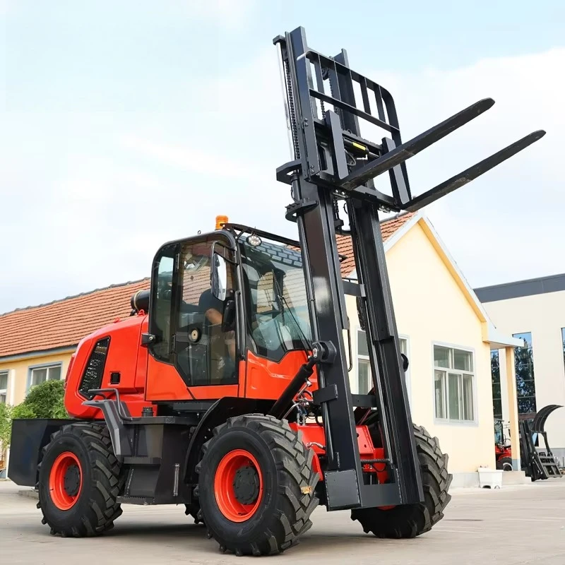China 4x4 Drive Forklift off Road Four Wheel All Terrain Forklift 3Ton Truck Handling Equipment Applicable diesel Home Farm