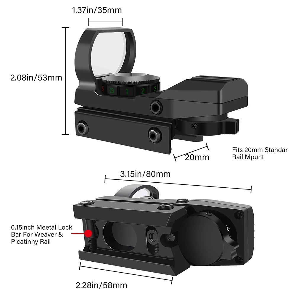 Red Dot Sight Laser Hot 11/20mm Rail Riflescope Hunting Optics Holographic Reflex 4 Reticle Tactical Scope Collimator Sight