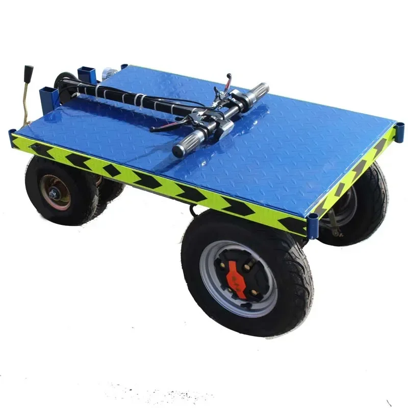 Fold-able High Capacity Three wheel Mini Battery Electric Hand Push cargo platform wagon cart for beach warehouse and home use