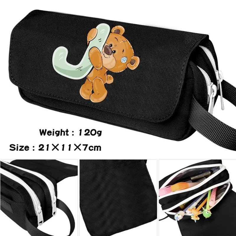 Little Bear 26 English Letters Pencil Case School Pencil Bag Supplies Stationery Kawaii Kuromi Cosmetic Bag for Boy Girl Gift