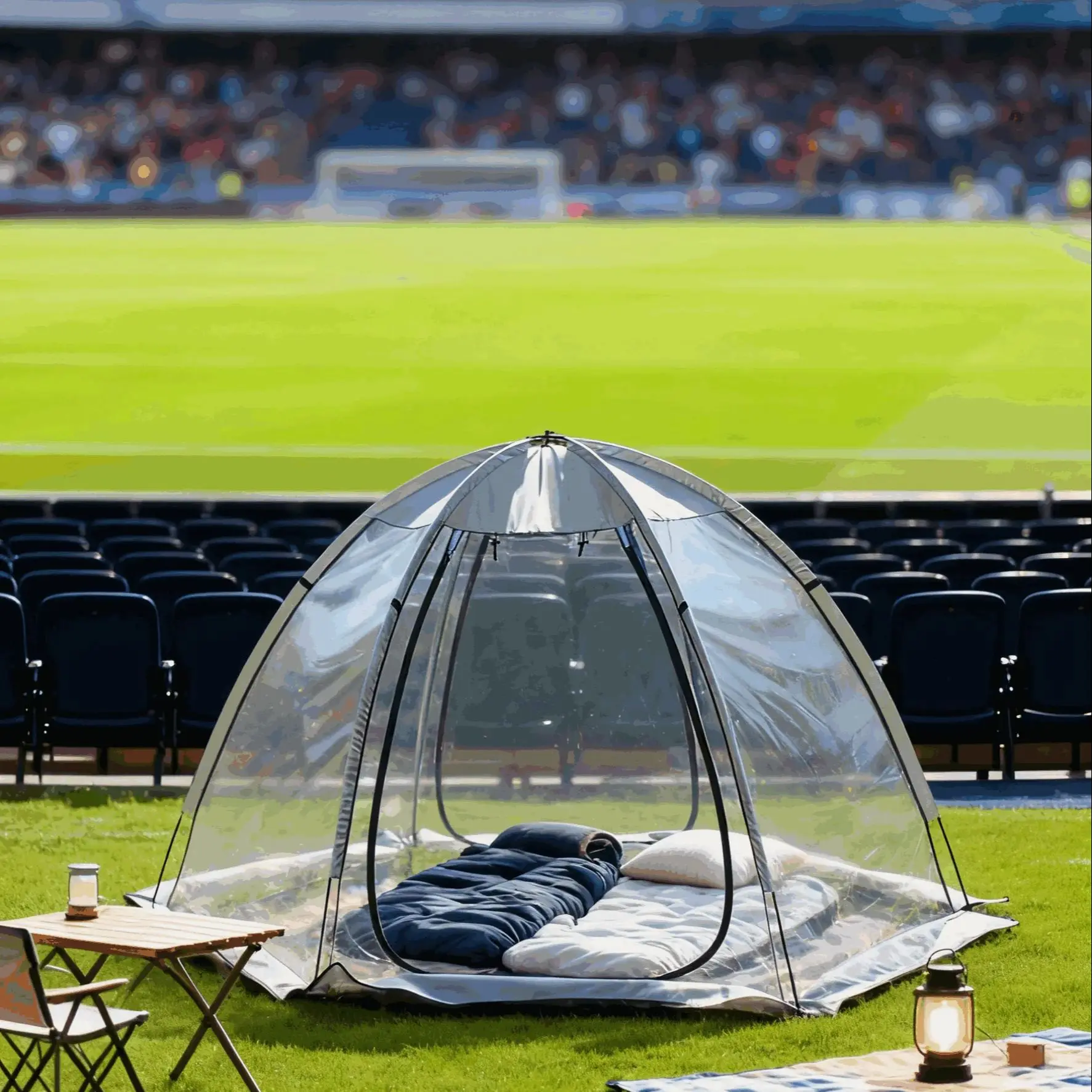 

Портативная прозрачная пузырьковая палатка, водонепроницаемый пузырьковый купол, всепогодный, сад, двор, футбол, игра для просмотра спорта на 3 человека