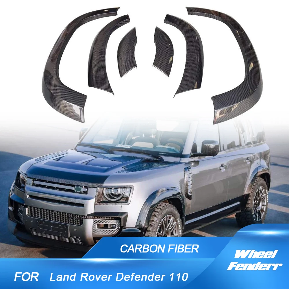 

For Land Rover Defender 110 2020-2023 Wheel Eyebrow Protector Mudguards Eyebrow Arch Carbon Fiber Decorative Scratch Proof Kit