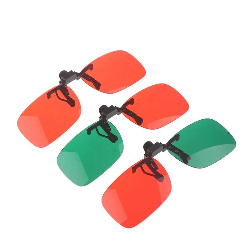 1X Kids Foldable Clip Amblyopia Corrective Glasses Red Green Color Squint Blind