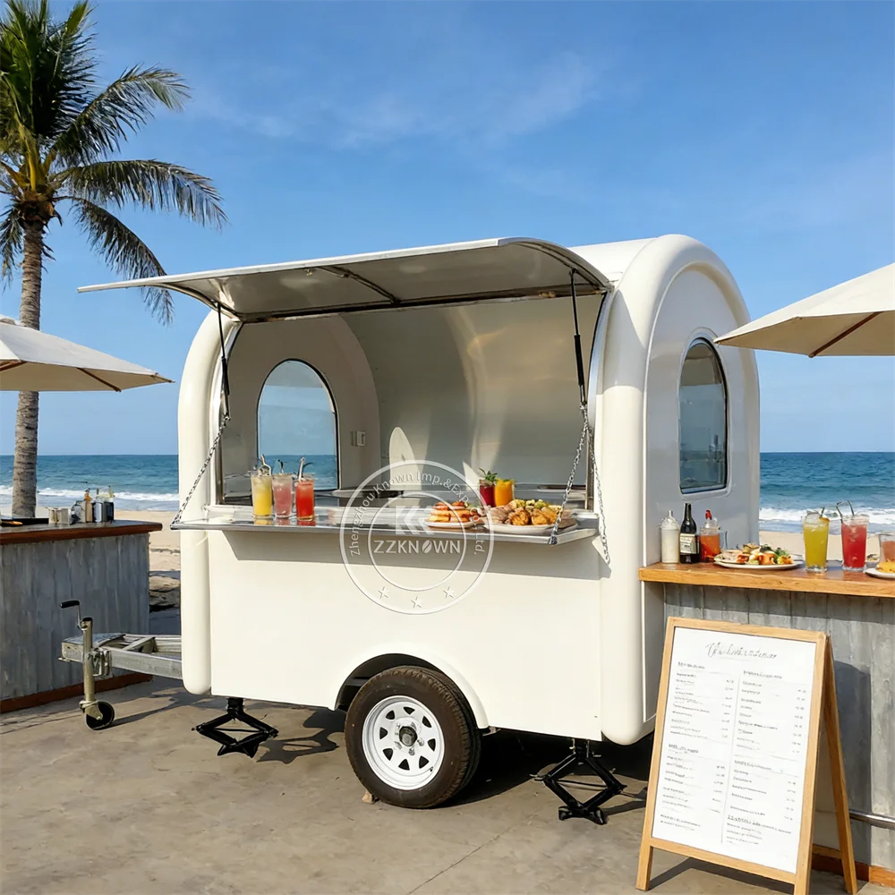 

Commercial Drinks Fruit Juice Bar Kiosk Fast Food Trailer Mobile BBQ Grill Burger Hot Dog Food Truck Fully Equipped