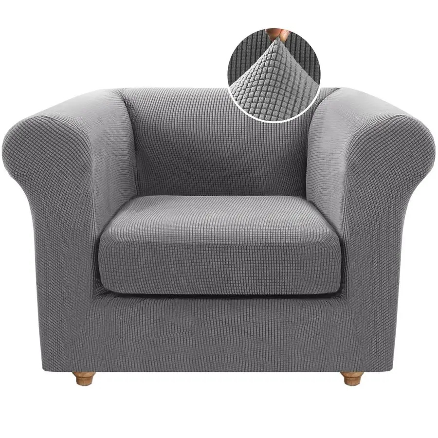 

2 Pieces Chair Slipcovers Stretch Chair Covers for Living Room Armchair Mid Century Deep Seat Couch Cover Fit Width