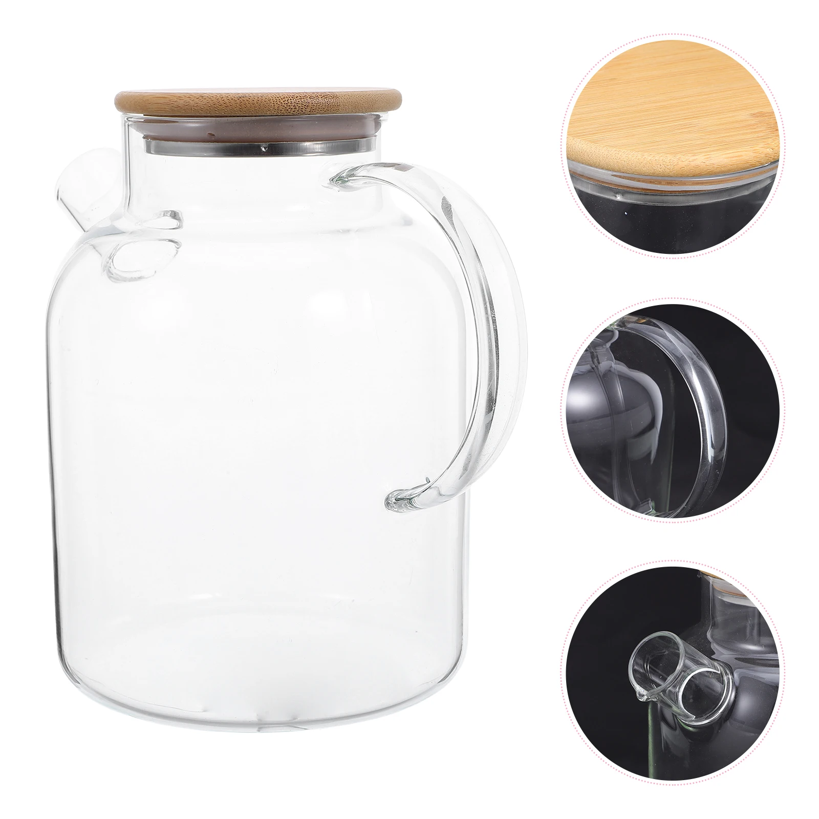 

Glass Kettle Blooming Tea Teapot Drinks Cold Water Jug Clear Beverage Pitcher Transparent for Juice Make
