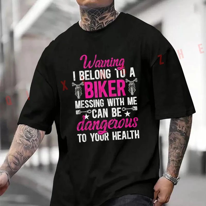 

I Belong To A Biker Wife Of A Biker Motorcycle 2026 Cotton Casual T-shirts Mens Summer Motorcycle Cycling Sportswear Top Tee