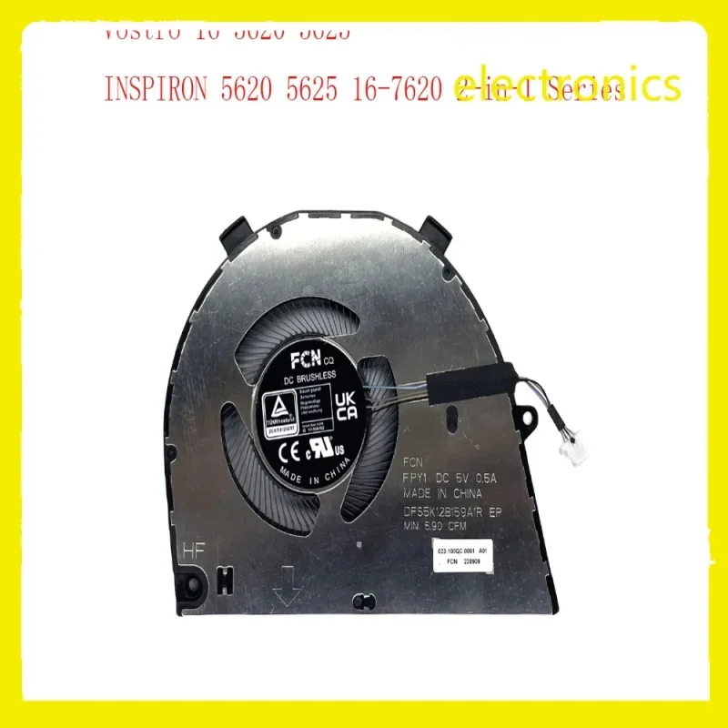 Replacement CPU Cooling Fan for DELL Vostro 16-5620 5625 INSPIRON 5620 5625 16-7620 2-in-1 Series 0T8R2T DC5V 0.5A Fan