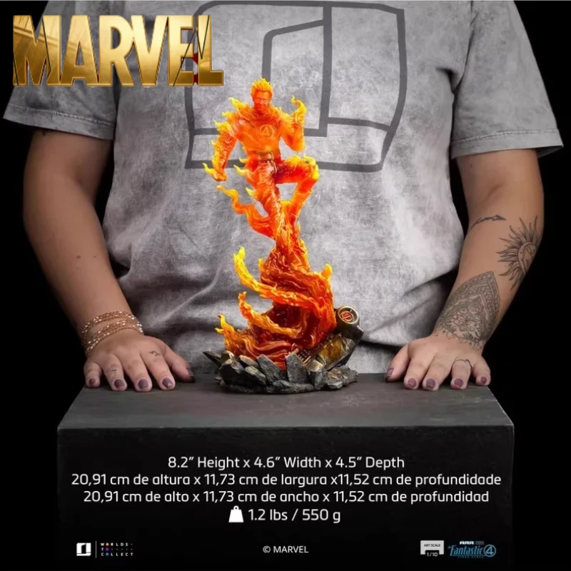 

Коллекционная статуэтка Marvel Fantastic Four Human Torch в масштабе 1:10, динамичная поза, по мотивам фильма