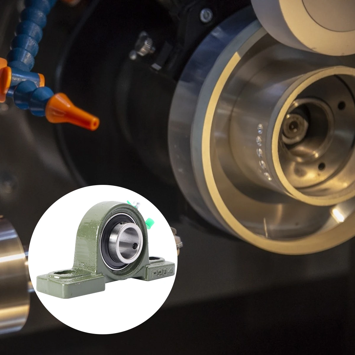 

2pcs Outer Spherical Bearings Self Lubricating Vertical Pillow Block Dustproof Cast Iron Housing for CNC Machines