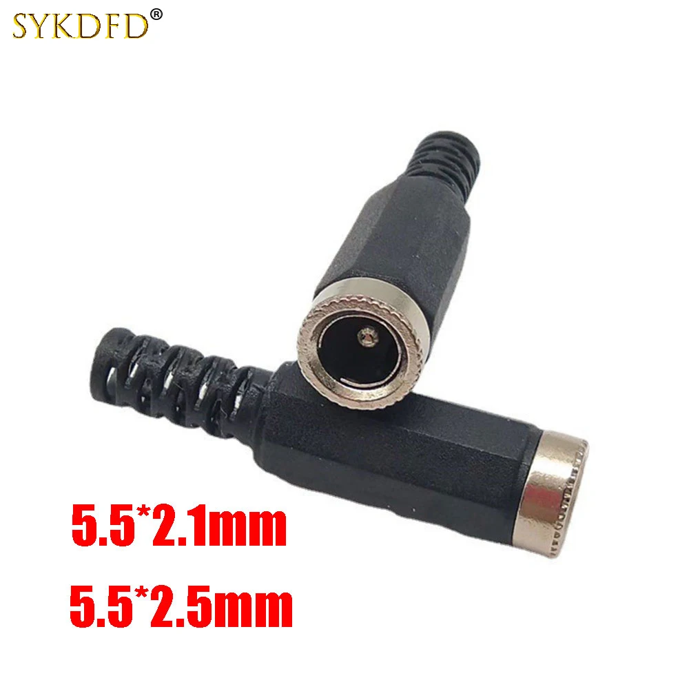 1PCS 5.5 x 2.1/2.5mm DC Power Female Socket Welding DC Plug Jack 5.5*2.1/2.5mm Soldered Barrel Connector for DIY Projects