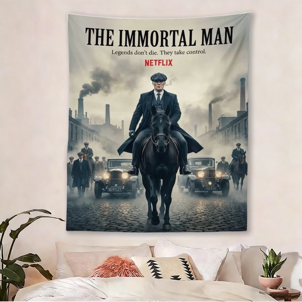 Peaky Blinders The Immortal Man Tapestry, Tommy Shelby Wall Hanging, for Bedroom Dorm Man Cave Decor
