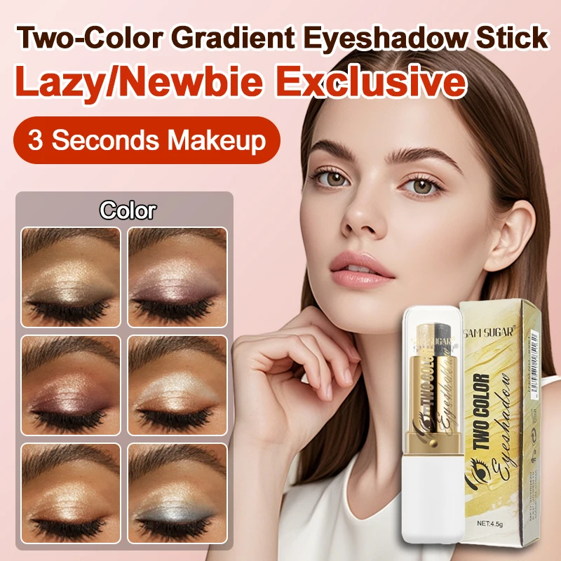 2-in-1-Lidschattenstift mit Farbverlauf, Schimmer, Perlen, Glitzer, Lidschatten, Make-up-Stift, Textmarker, Lidschattenstift für Party-Bühnenausbildung